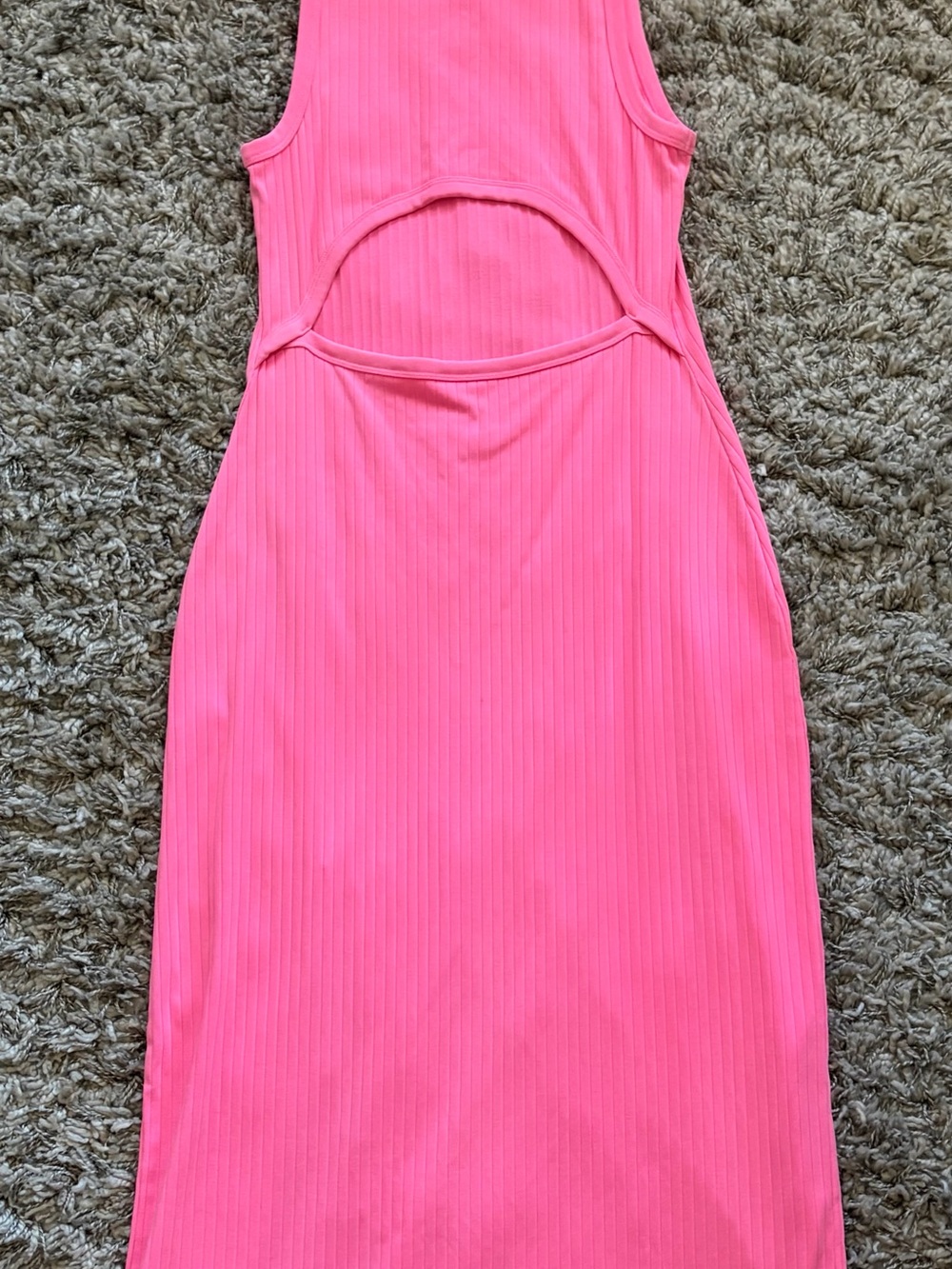 Aerie pink midi cotton sleeveless fitted tank dress size M - Picture 2 of 3